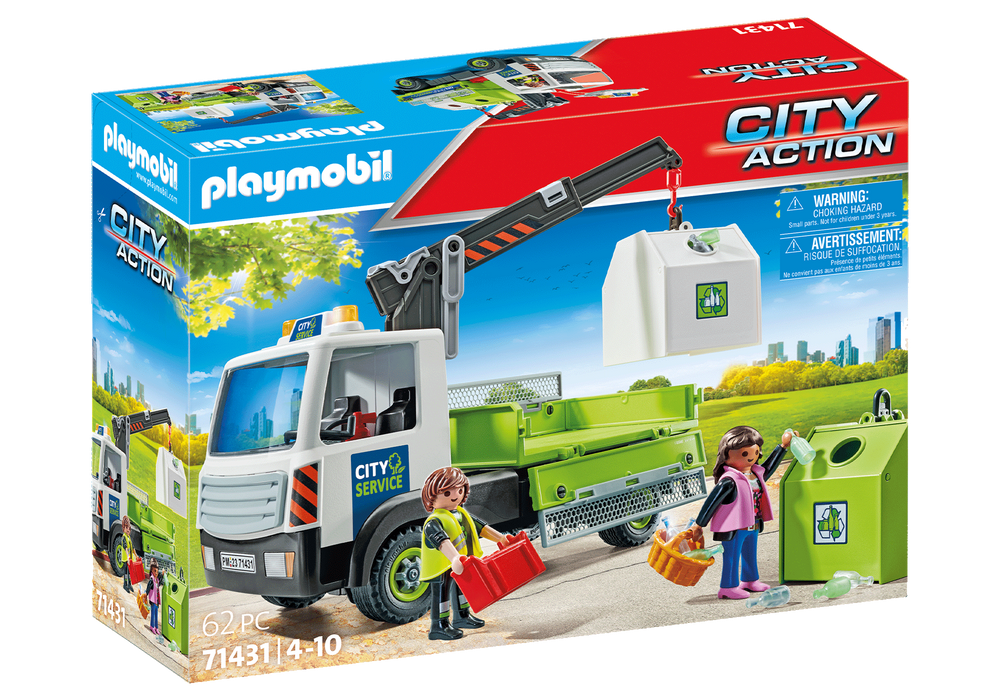 Playmobil 71431 Glass Recycling Truck with Container