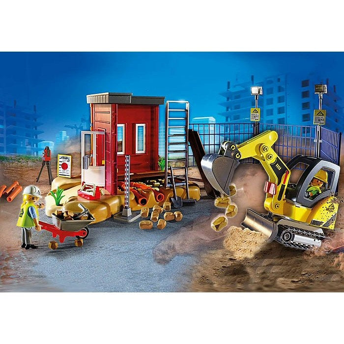 Playmobil 70443 Mini Excavator with Building Section