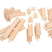Bigjigs Rail Curves & Straights Wooden Train Track Expansion Pack