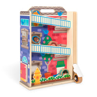 Melissa & Doug GO Tots Wooden Town House Tumble with 3 Disks | FSC-Certified Materials
