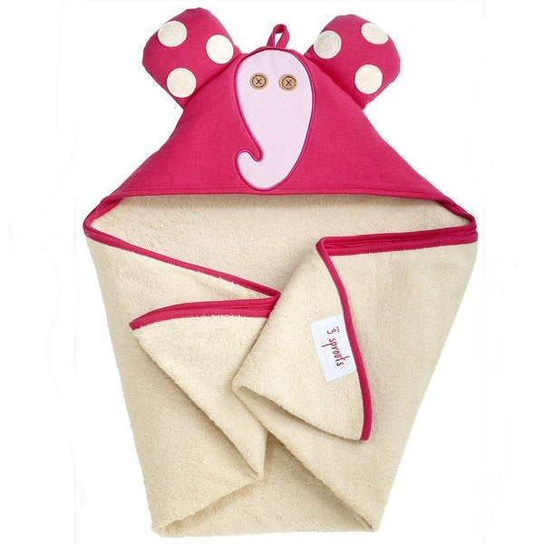 3 Sprouts Hooded Towel Pink Elephant